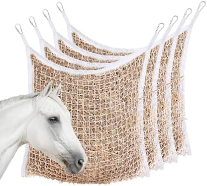 Slow Feed Hay Nets for Horses, Large Capacity Hay Bags, 4 Pack