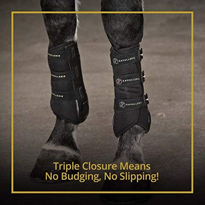 Kavallerie Classic Tendon Boots, Impact-Absorbing Material, Breathable & Evenly Distribute Pressure, Protect Tendon and Ligaments, Anti-Slip, Anti- Sore and Moisture Repellant Show Jumping Boots