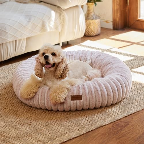 FUKUMARU Dog Bed, 30" Orthopedic Dog Beds for Medium Dogs, Donut Cat Beds