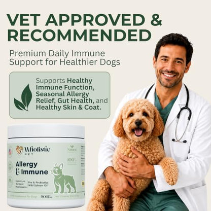 Dog Allergy Chews, Immune Support & Itch Relief for Dogs, 90 Chews