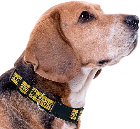 Pets First Collegiate PET Collar New Version Iowa Hawkeyes Dog Collar, Size Small. Best Sports Team Color for Dogs & Cats. A Shiny & Colorful Dog & Cat Collar Licensed by The NCAA