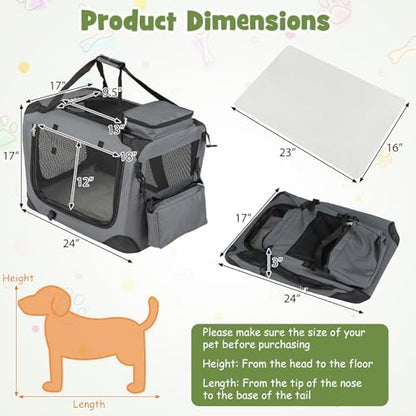 Giantex Collapsible Soft Dog Crate, 24 Inch Portable Travel Dog Kennel