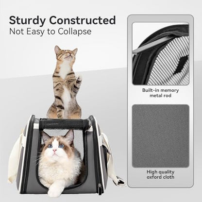 Petsfit Cat Carrier with Wheels, Removable Spinner Wheels, Up to 13 lb