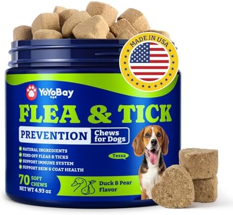 Flea & Tick Prevention for Dogs Chewables,Dog Immune Support Supplement