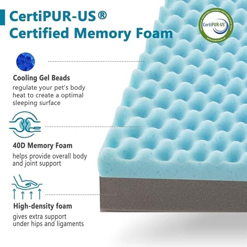WATANIYA PET Medium Dog Beds for Medium Dogs, Memory Foam Dog Bed, Orthopedic Small Dog Bed with Washable Cover & Waterproof Liner, Plush Puppy Bed with Anti-Slip Bottom (29’’x 18’’)