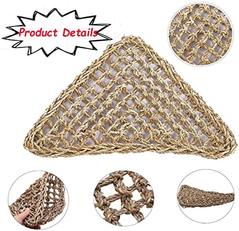 Tfwadmx 3 Pack Bearded Dragon Hammock Lizards Lounger Reptile Climbing Accessories, Natural Seagrass Fibers Hammock for Reptiles Geckos Anoles Iguanas Hermit Crabs Triangular