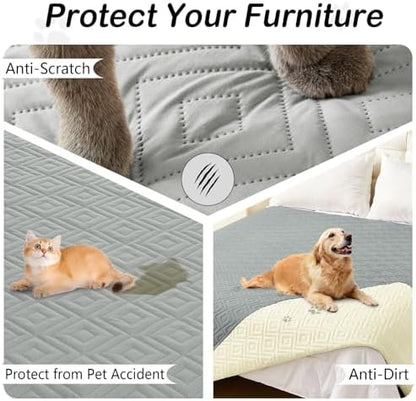hyha Waterproof Reversible Dog Blanket, Pet Blanket for Sofa Couch