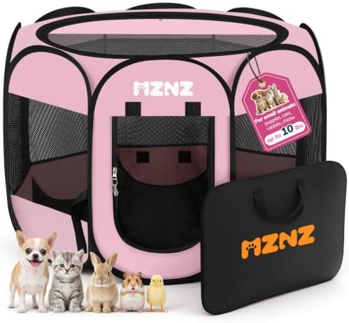 Dog Cat Small Animal Puppy Playpen Crate, Small, Whole Pink