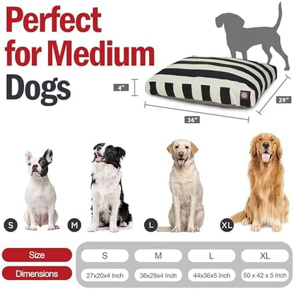 Majestic Pet Rectangular Dog Bed, Medium, 36x29x4 in, Washable, Black