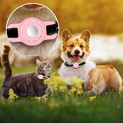 for Air tag Cat Collar Holder for Apple Air Tag, 2 Pack of Pet Collar Holder for Cat and Small Dog Collar Within 1/2 inch and 2 Pack Protector for Air Tag
