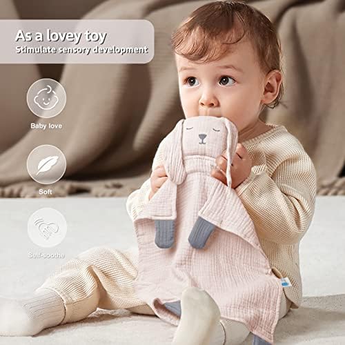 lulumoon Puppy Baby Security Blanket: Skin-Friendly Muslin Snuggle Lovey