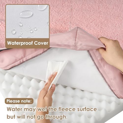 EHEYCIGA Orthopedic Dog Bed Large with Removable Washable Cover, 35IN Pink