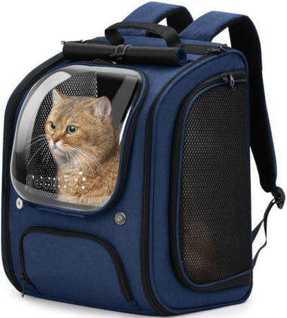 Pecute Cat Backpack Carrier,Large Space Cat Bubble Backpack,Ergonomic,Blue
