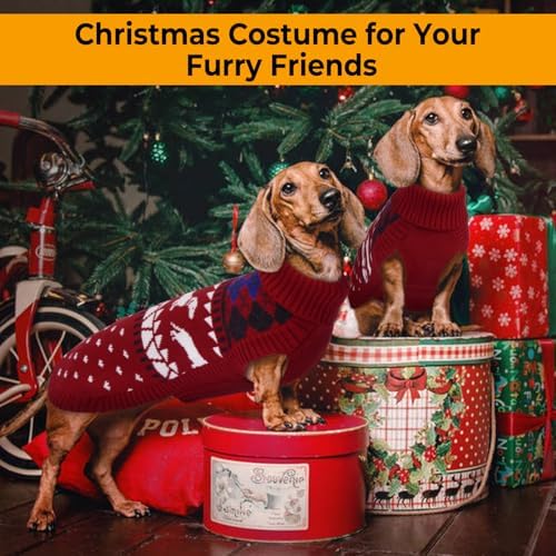 Lelepet Dachshund Sweater Turtleneck Dog Sweaters for Small Dogs (XS-XL)