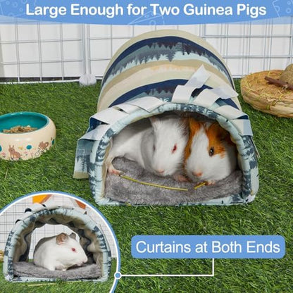 Unicorn Catcher Washable Guinea Pig Tunnel with Curtains for Small Animals