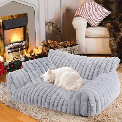Dog Beds for Small Dogs, Cat Dog Couch Bed for Indoor Cats, Dog Sofa,M,Grey