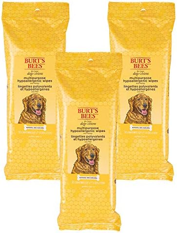 Burts Bees for Pets Honey Multipurpose Dog Grooming Wipes, 50 Count, 3-Pack