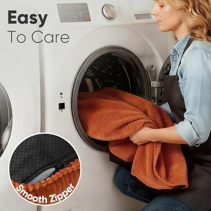 FUKUMARU Dog Couch Bed, Corduroy Cozy Cat Bed, Waterproof, Washable Cover