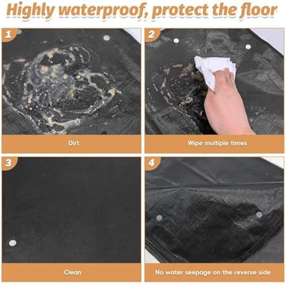 PINVNBY 59"x59" Thickening Waterproof Pet Playpen Mat, Guinea Pig Cage Liner Tarp Bottom Reusable Base for Rabbits, Bunny, Ferrets and Other Small Animals, 2 PCS