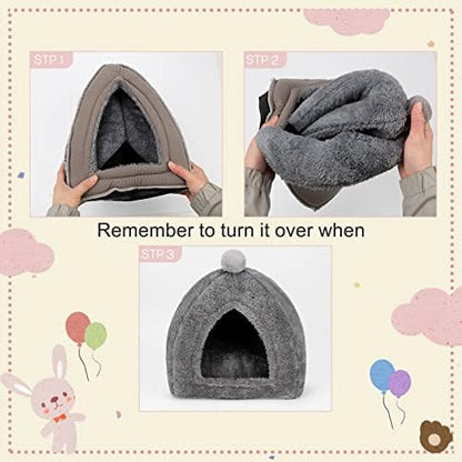 YUEPET Rabbit Hideout House, Large Rabbit Cave Bed, Bunny Triangle House