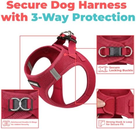 Voyager Step-in Air Dog Vest Harness - Burgundy, Small