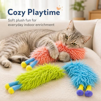 Cat Toys Pillows,Soft Cat Pillow Kicker Toys with Crinkle Sound, Interactive Cat Plush Toys for Indoor Cats and Kittens