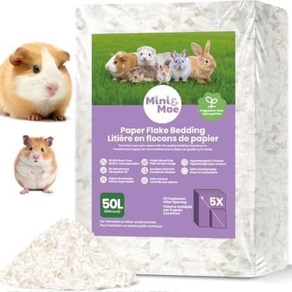 Hamster Bedding 50L Guinea Pig Paper Bedding Odor Control 99% Dust-Free