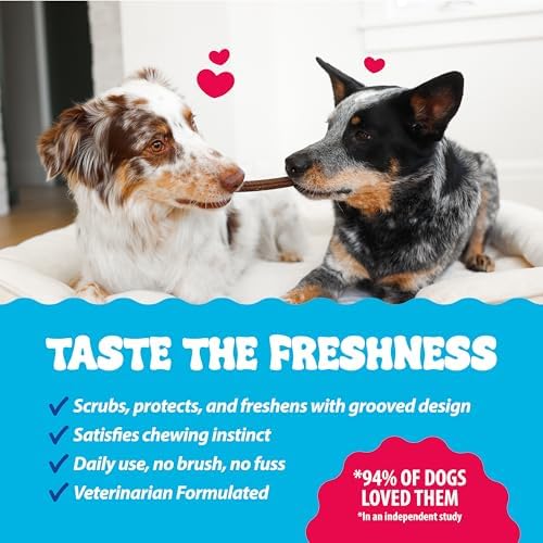 Dental Fresh Dental Treat Sticks for Large Dogs Brush Free Chews, 15 Ct