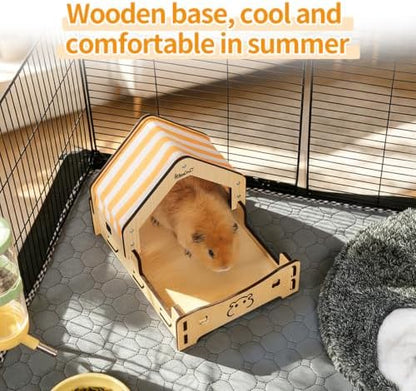 Wooden Guinea Pig Hideout Bunny House Rabbit Bed – Small Animal Habitat