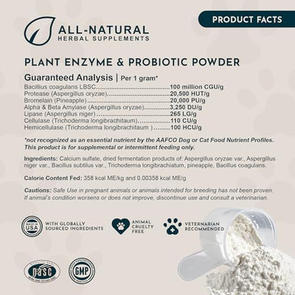 Animal Essentials Plant Enzyme & Probiotics, Plant Based - 3.5 Oz