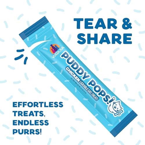 Weruva Puddy Pops, Chicken Lickable Cat Treats, 0.5oz Tube, Pack of 5