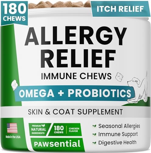 Allergy Relief Dog Chews - Itchy Skin Relief with Omega 3 + Probiotics