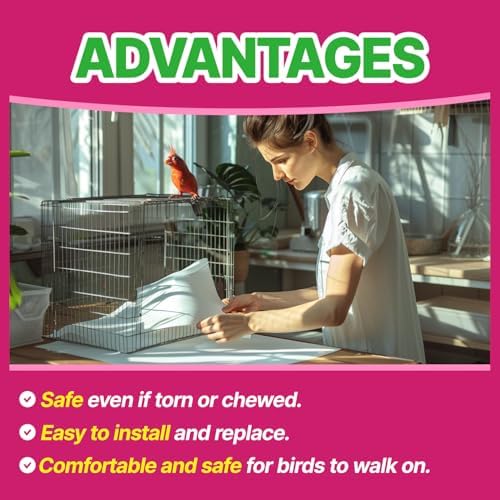 T TORTO9 Bird Cage Liner - 120 Paper Sheets, 20" x 18", 2.9 lb - Ideal for Pet Habitats, Bulk Pack for Long-Lasting Use, Newsprint Texture, Convenient Parcel Packaging