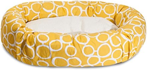 Majestic Pet 32" Fusion Yellow Sherpa Bagel Bed