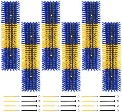 Livestock Scratch Brush for Cattle, Horses, Goats, Cow, Durable Scratching Brush, Massage Grooming Tool for Healthy Coat, Relieves Itching, Easy Install on Fence Posts(6pcs, Yellow)