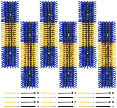 Livestock Scratch Brush for Cattle, Horses, Goats, Cow, Durable Scratching Brush, Massage Grooming Tool for Healthy Coat, Relieves Itching, Easy Install on Fence Posts(6pcs, Yellow)