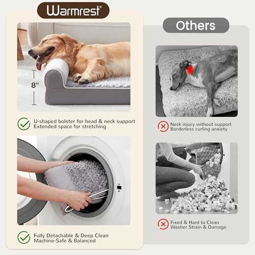 Orthopedic Large Dog Bed，Washable Dog Couch for XL Senior Dogs