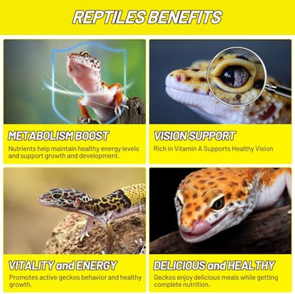 Crested Gecko Food, Silkworm Paste Reptile Food Made with Fresh Insects Gecko Food Complete Diet 2.82oz