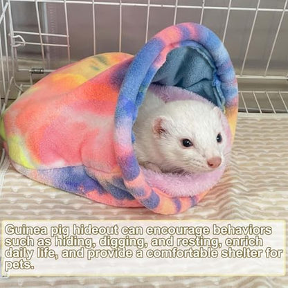 kathson 2PCS Guinea Pig Snuggle Sack,Soft Fleece Pet Sleep Sack Bag Hideout