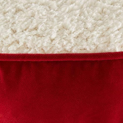 Happy Hounds Lucy Round Reversible Sherpa Pillow Cat Bed, Crimson