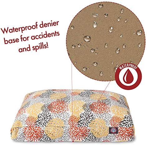 Majestic Pet Rectangular Dog Bed, Medium, 36x29x4 in, Washable, Blooms