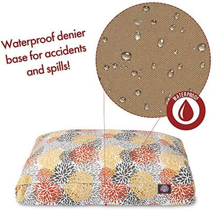 Majestic Pet Rectangular Dog Bed, Medium, 36x29x4 in, Washable, Blooms