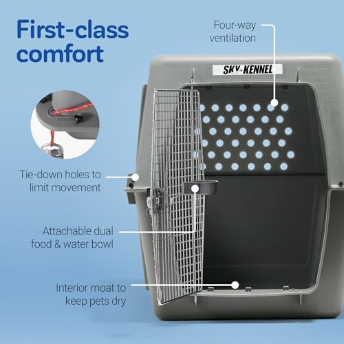Petmate Sky Kennel for Air Travel, 48in Dog Crate for Pets 90 to 125lbs