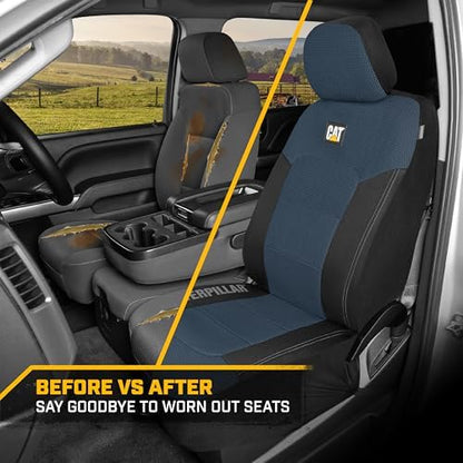 CAT MeshFlex Universal Front Seat Covers for Trucks, Cars, & SUV - Blue