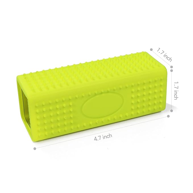 2 PCS Silicone Pet Hair Remover, Reusable Rubber Pet Hair Block Roller Cleaner for Carpet, Couch, Furniture, Car Seats (Orange, Yellow)