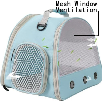 Ventilation Cage,Bearded Dragon Travel Carrier,Guinea Pig Carrier,Guinea Pig Bag for 2,Reptile Travel Carrier for Lizards Sugar Glider Hedgehog Rat Parrot Birds,Airline Approved (Blue, Mesh Carrier)