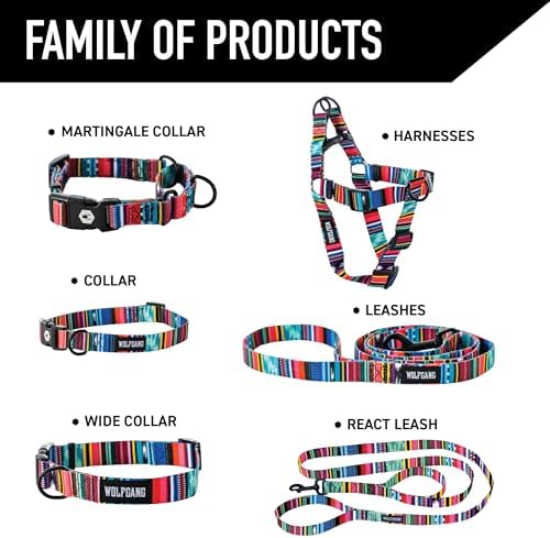 Wolfgang Heavy Duty Adjustable Dog Harness, Pull-Tested to Over 800 lbs for Walking & Training, Quetzal Print, Medium