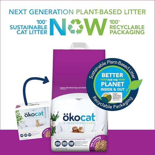 ökocat Low Tracking Natural Wood Clumping Cat Litter, Odor Control 21.5 Lbs