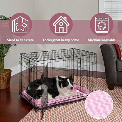 MidWest Homes for Pets QuietTime Fashion XXS Dog Bed - Pink Faux Fur Bolster, Ultra-Soft and Machine Washable, Fits 18-Inch Crates and Carriers, for Small Dogs and Cats