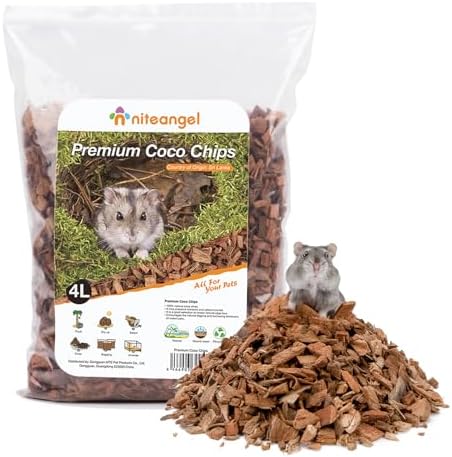 Niteangel Natural Coco/Cork Hamster Bedding: 4L Absorb Odors & Low Dust